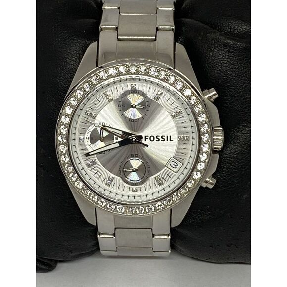 Fossil Decker ES2681 Women Silver Stainless Steel Analog Dial Quartz Watch JK711 - Picture 2 of 12